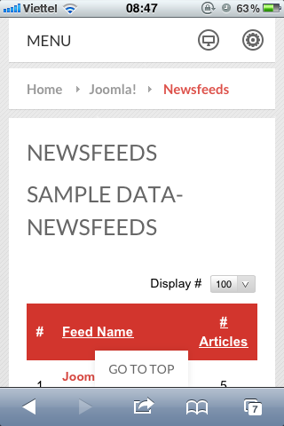 News feeds presentation (com_newsfeeds)